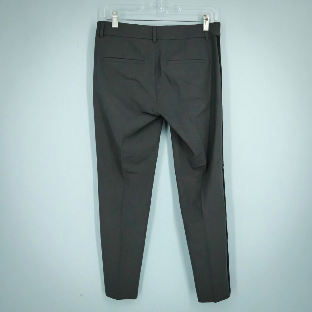 Vince Size 2 Grey Gray Black Tuxedo Stripe Tapered Leg Wool Blend Dress Pants - Picture 3 of 7